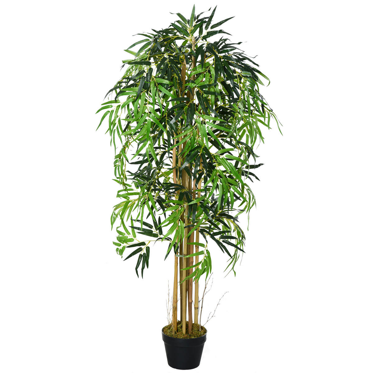 KUNSTPFLANZE, Künstlicher Bambus 150 cm, realistische Pflanze, für Zuhause & Büro, Grün - Multicolor, Kunststoff (150cm) - FORIOUS
