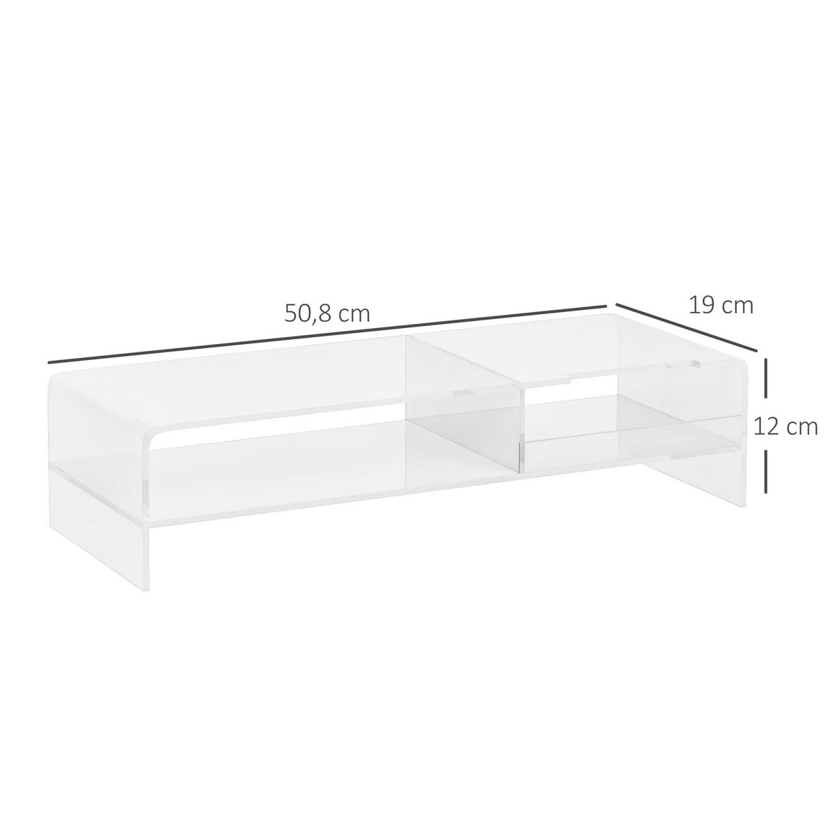 MONITORSTÄNDER - Transparent, Kunststoff (50.8/19/12cm) - HOMCOM