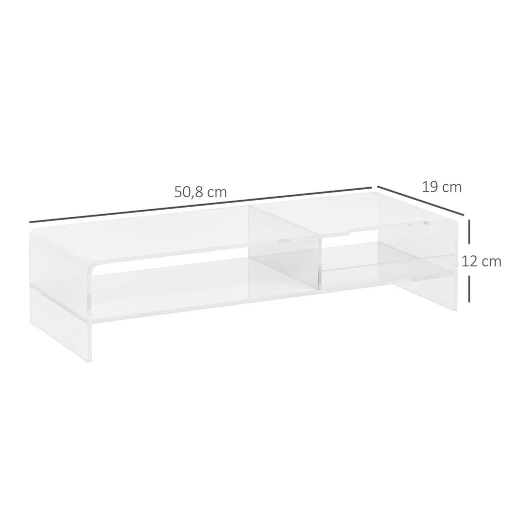 Thumbnail - Homcom Monitorständer, Transparent, Kunststoff, 19x12x50.8 cm, Arbeitszimmer, Schreibtische