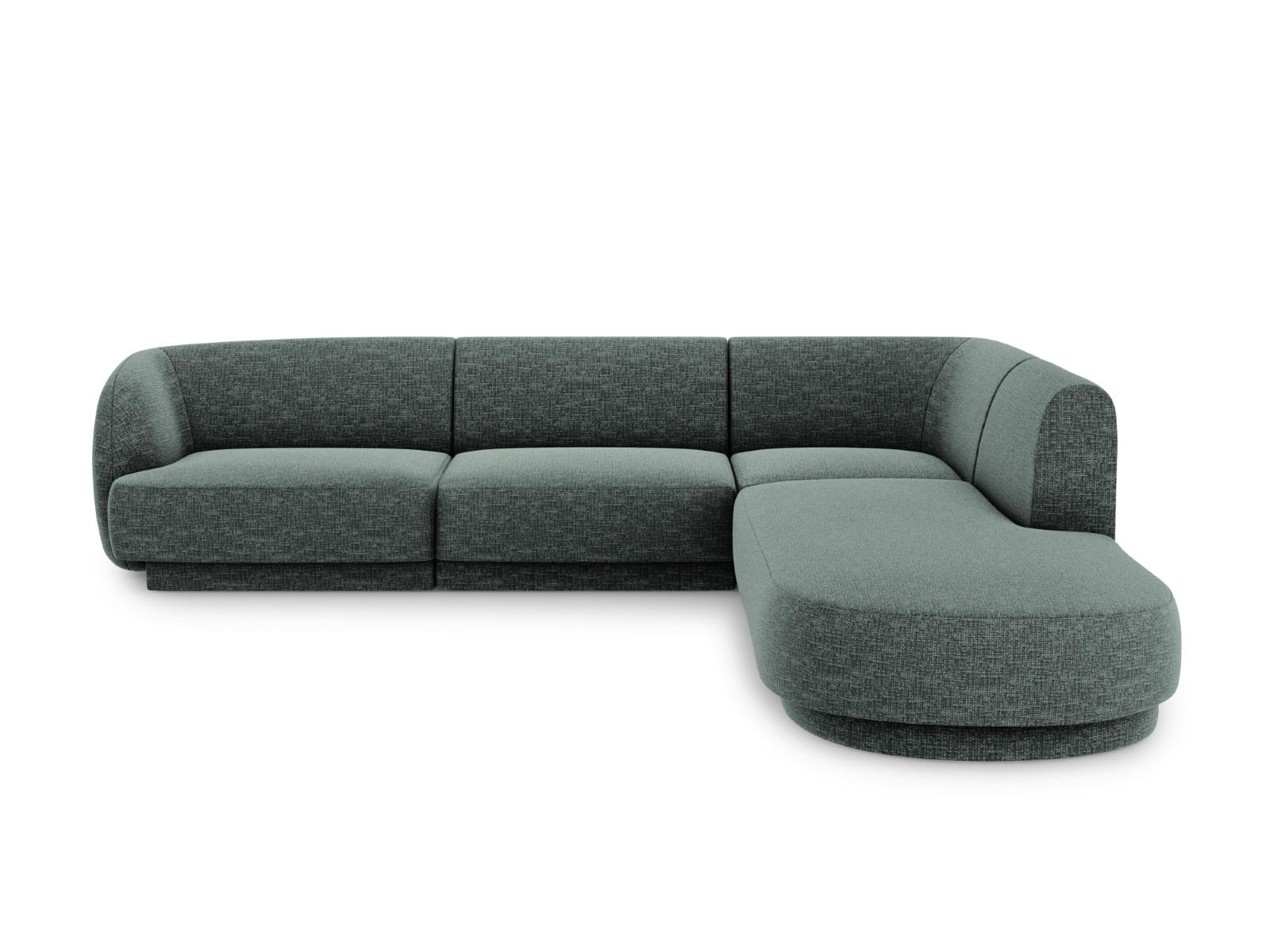 ECKSOFA rechts Miley aus Chenille-Stoff petrol 6 Sitzplätze - Petrol, Textil (248/255cm) - Micadoni