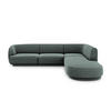 ECKSOFA rechts Miley aus Chenille-Stoff petrol 6 Sitzplätze - Petrol, Textil (248/255cm) - Micadoni