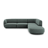 ECKSOFA rechts Miley aus Chenille-Stoff petrol 6 Sitzplätze - Petrol, Textil (248/255cm) - Micadoni