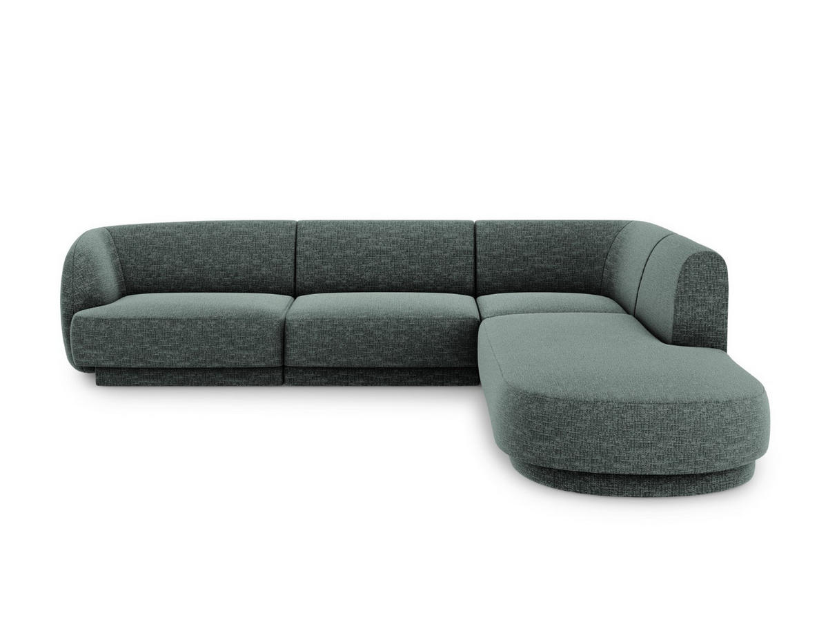 ECKSOFA rechts Miley aus Chenille-Stoff petrol 6 Sitzplätze - Petrol, Textil (248/255cm) - Micadoni