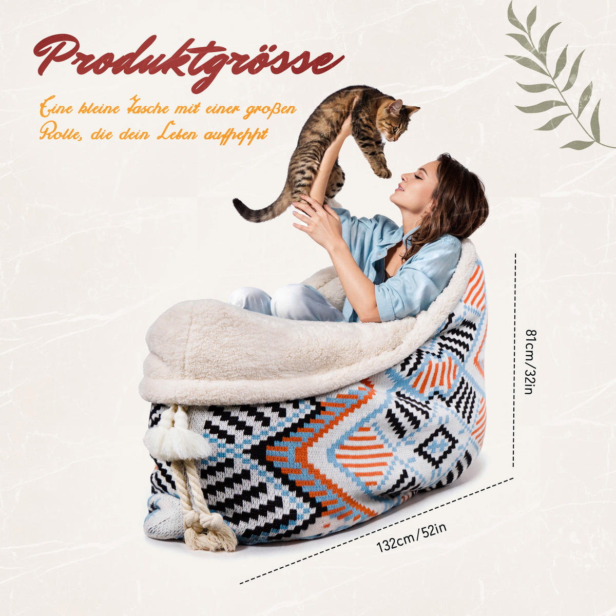 KUSCHELDECKE in Taschenform - Multicolor, Textil (80/130cm) - Vercart