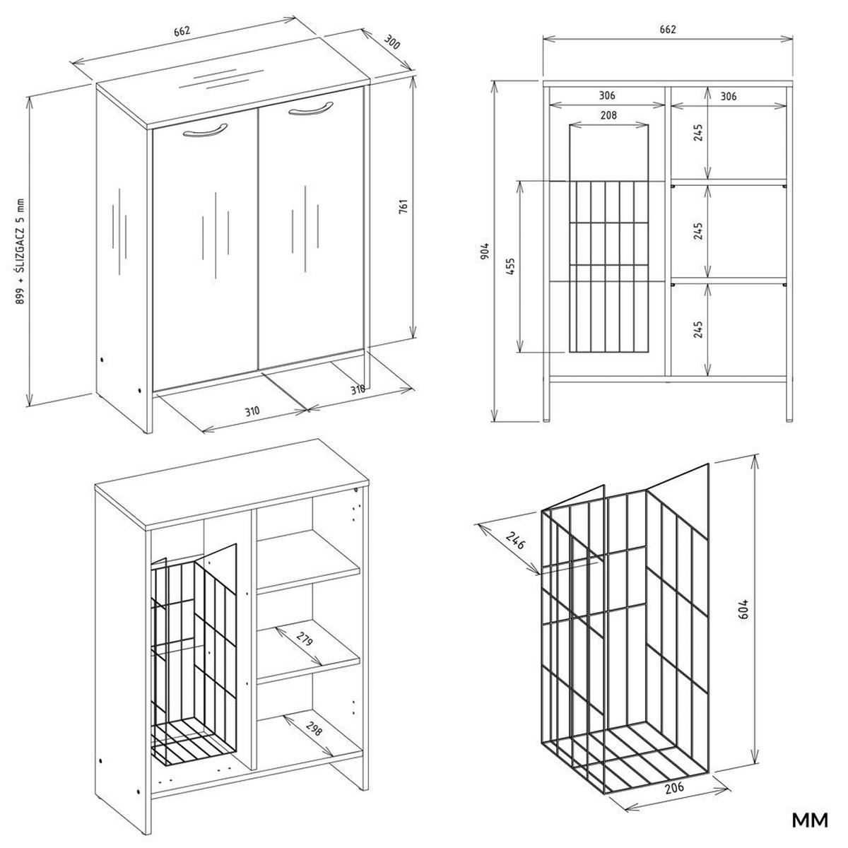 BADEZIMMERSCHRANK Kato - Beige, Holzwerkstoff (66/90/30cm) - kommodly