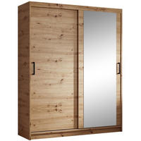 SCHWEBETÜRENSCHRANK Hela 160/205/60 2-türig eiche Artisan mit Spiegel - Eiche Artisan, Holzwerkstoff (160/205/60cm) - Beautysofa