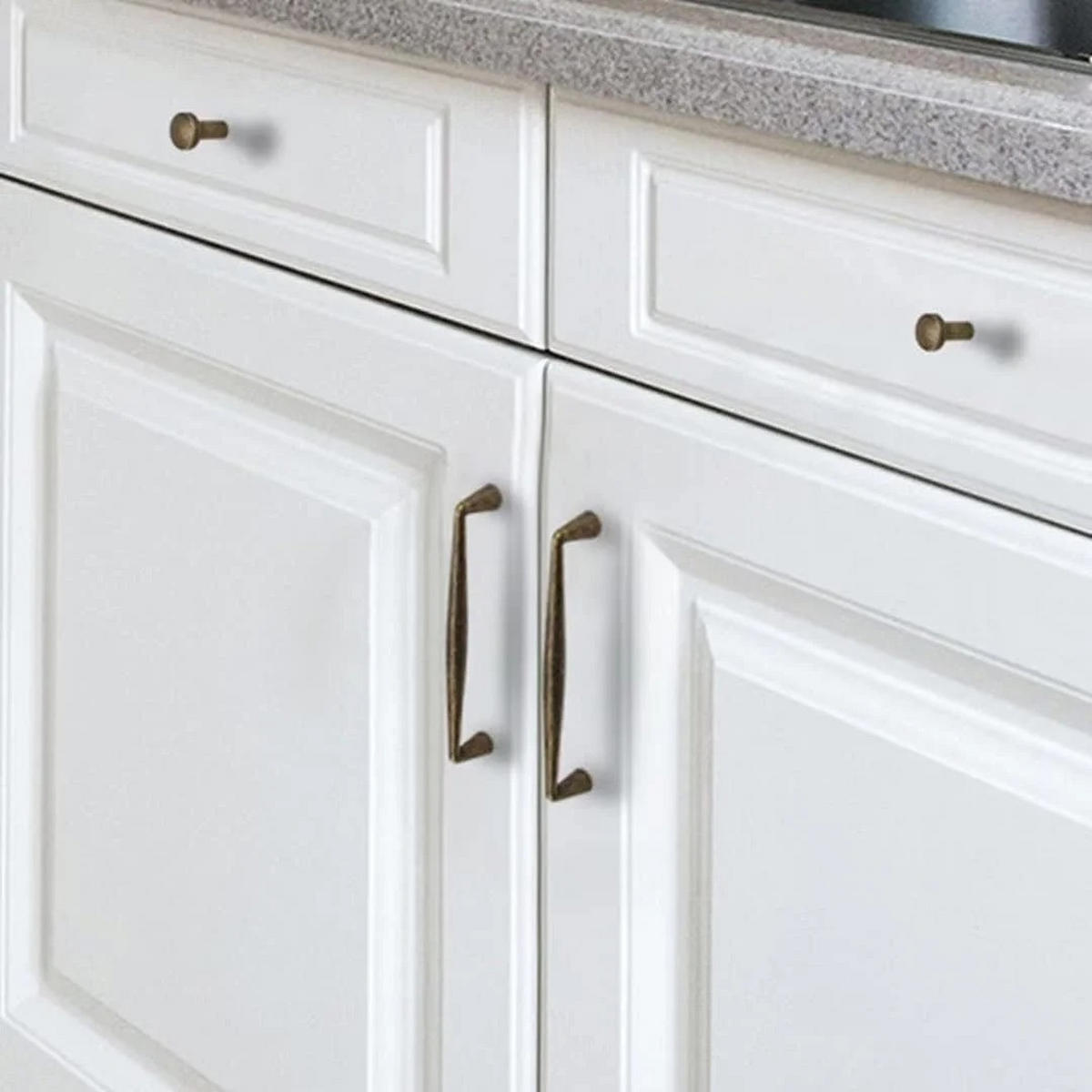 MÖBELGRIFF Antik Messing 6er-Set 96 mm - Goldfarben, Metall (2.6/1/10.8cm)