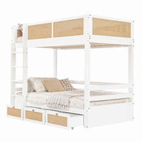 ETAGENBETT Kinder 90x200 cm Weiß Natur mit 3 Schubladen - Weiß, Holz (90/200cm) - Meubliv