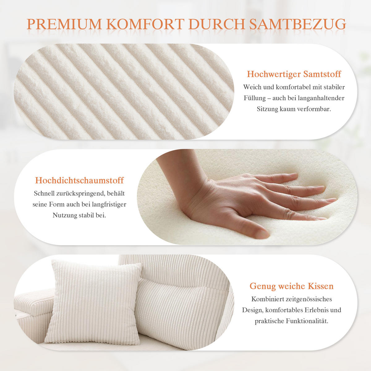 SCHLAFSOFA 4-Sitzer mit Chaiselongues, USB und Stauraum, Beige - Beige, Textil (272/86/136cm)