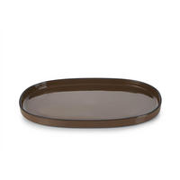 SERVIERTELLER CARACTERE 35,5 cm Tonka - Dunkelbraun, Keramik (21.8/2.5/35.5cm) - Revol Porcelaine France