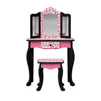 KINDER-SCHMINKTISCH mit Spiegel und Hocker, Rosa, 100cm - Pink, Holzwerkstoff (30/100/60cm) - Teamson Kids