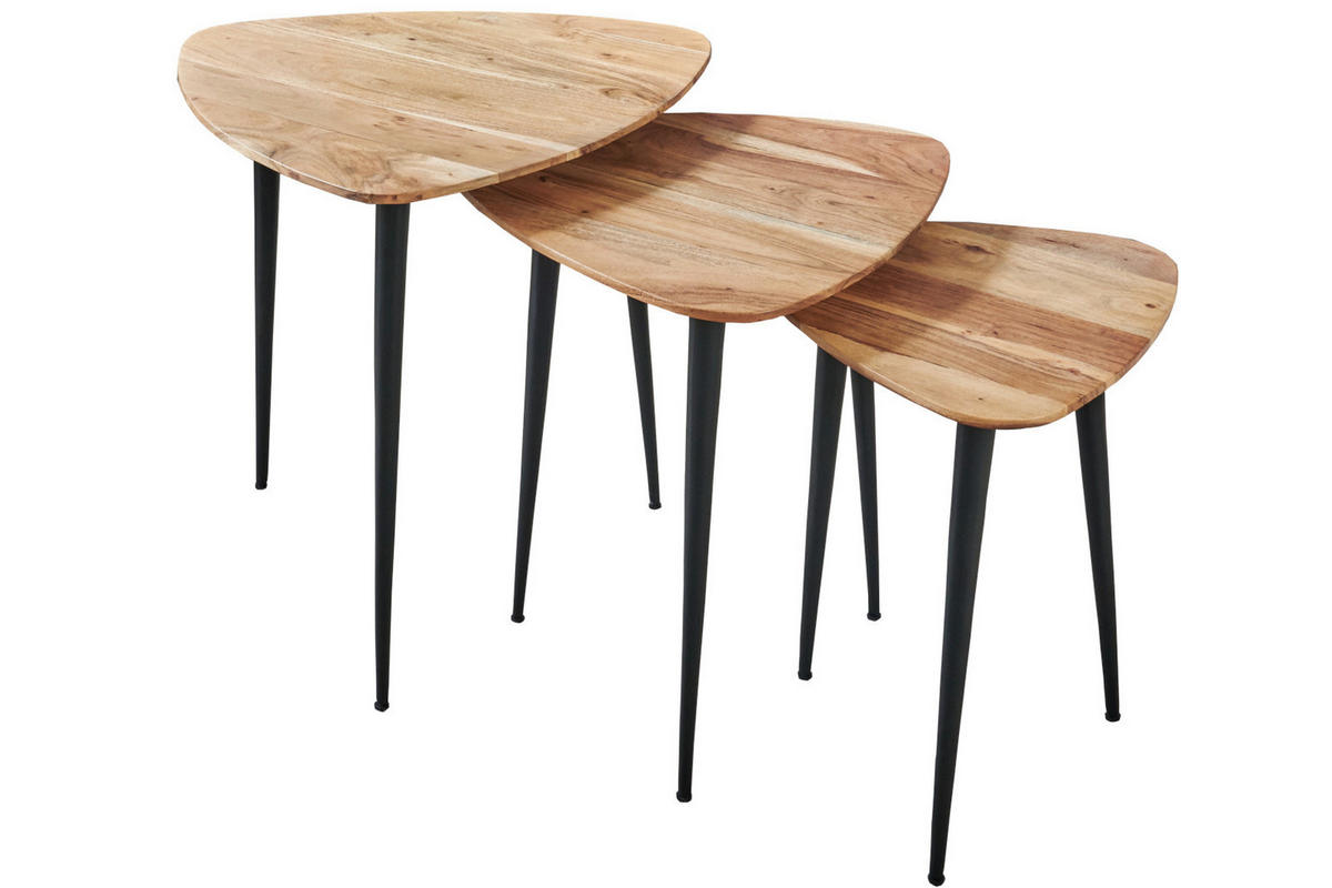 COUCHTISCH ELSA - Beige/Schwarz, Holz/Metall (60/60/57cm) - SAM