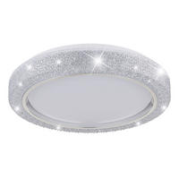 LED DECKENLEUCHTE Metall Silber Kristalloptik - Silberfarben, Metall (40/40/8cm) - Globo Lighting