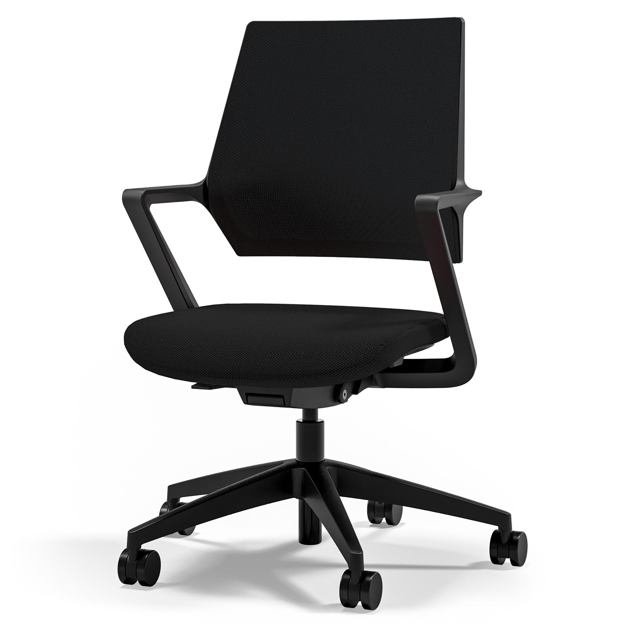 DREHSTUHL Ergonomischer Bürostuhl Asolo mit Polsterrücken / Schwarz Ergonomischer Polsterrücken - Schwarz, Textil (59.5/97.5/45cm) - ASSMANN