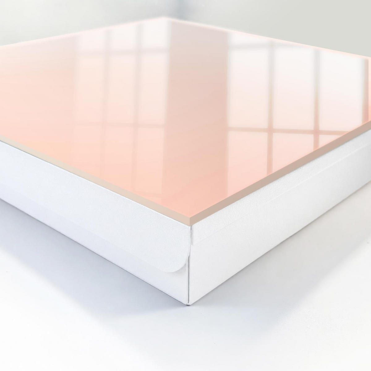 SCHLÜSSELBOX Weiß 30x30 cm – Türöffnung nach rechts - Pastellminimalismus - Creme, Metall (30/30/5cm) - TULUP
