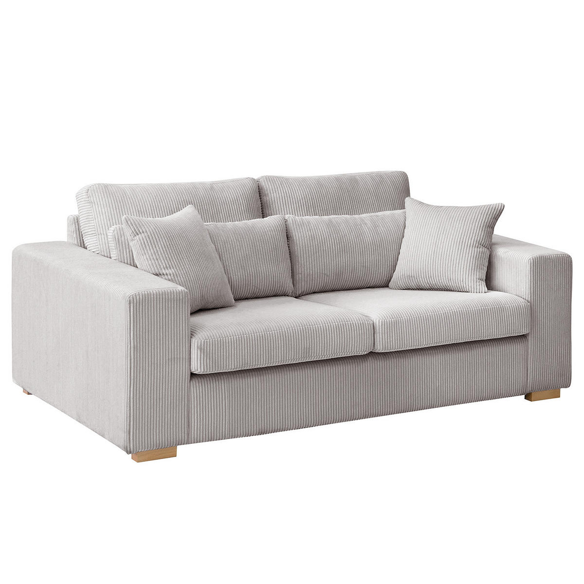 2,5-SITZER SOFA - Buchefarben/Hellblau, Holz/Buchenholz (194/85/104cm) - home24