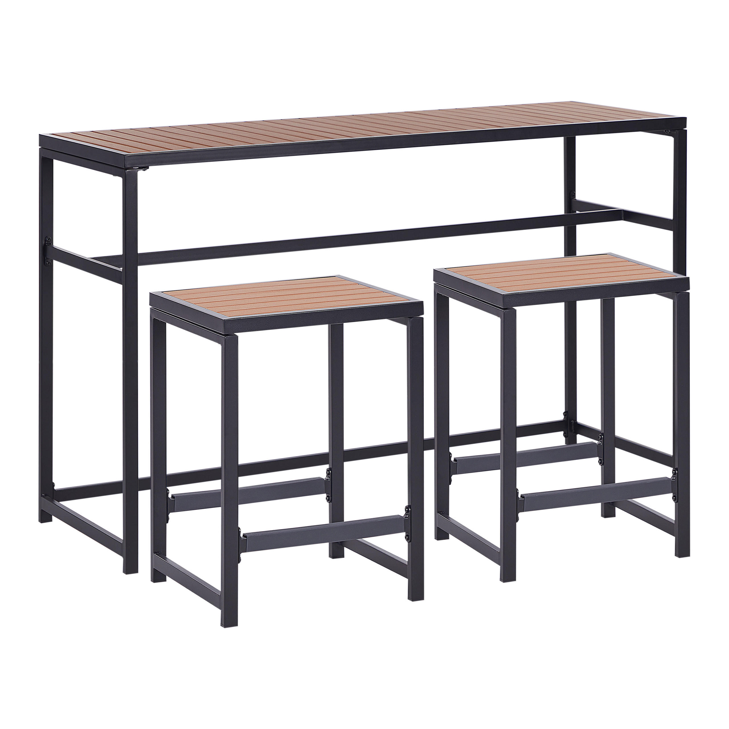 GARTENMÖBEL-SET 2-Sitzer Schwarz Avetrana - Hellbraun/Schwarz, Metall - Beliani