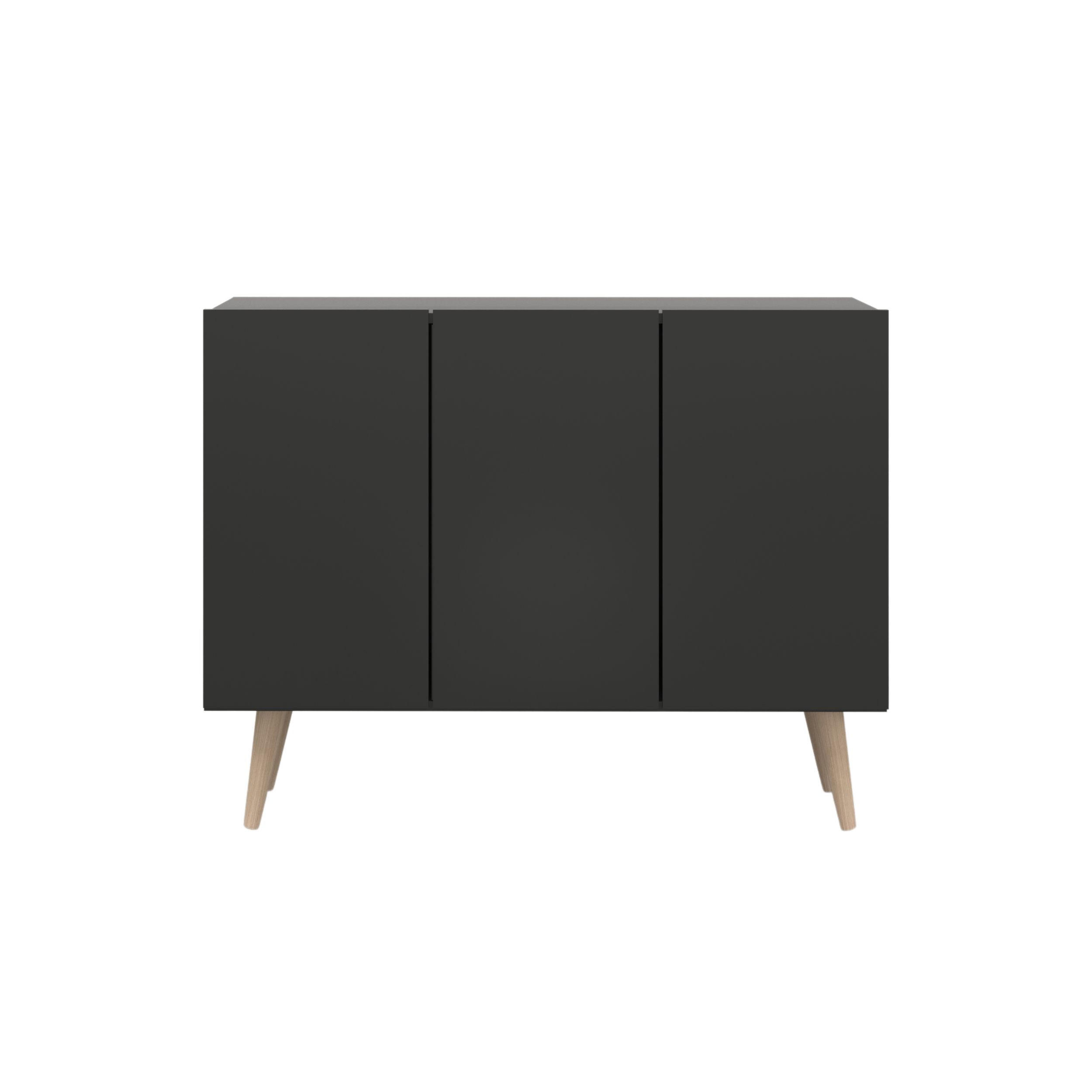 KOMMODE Toronto 39,9/95,5/120 - Schwarz, Holzwerkstoff (40/96/120cm) - RAUMHIRSCH FURNITURE