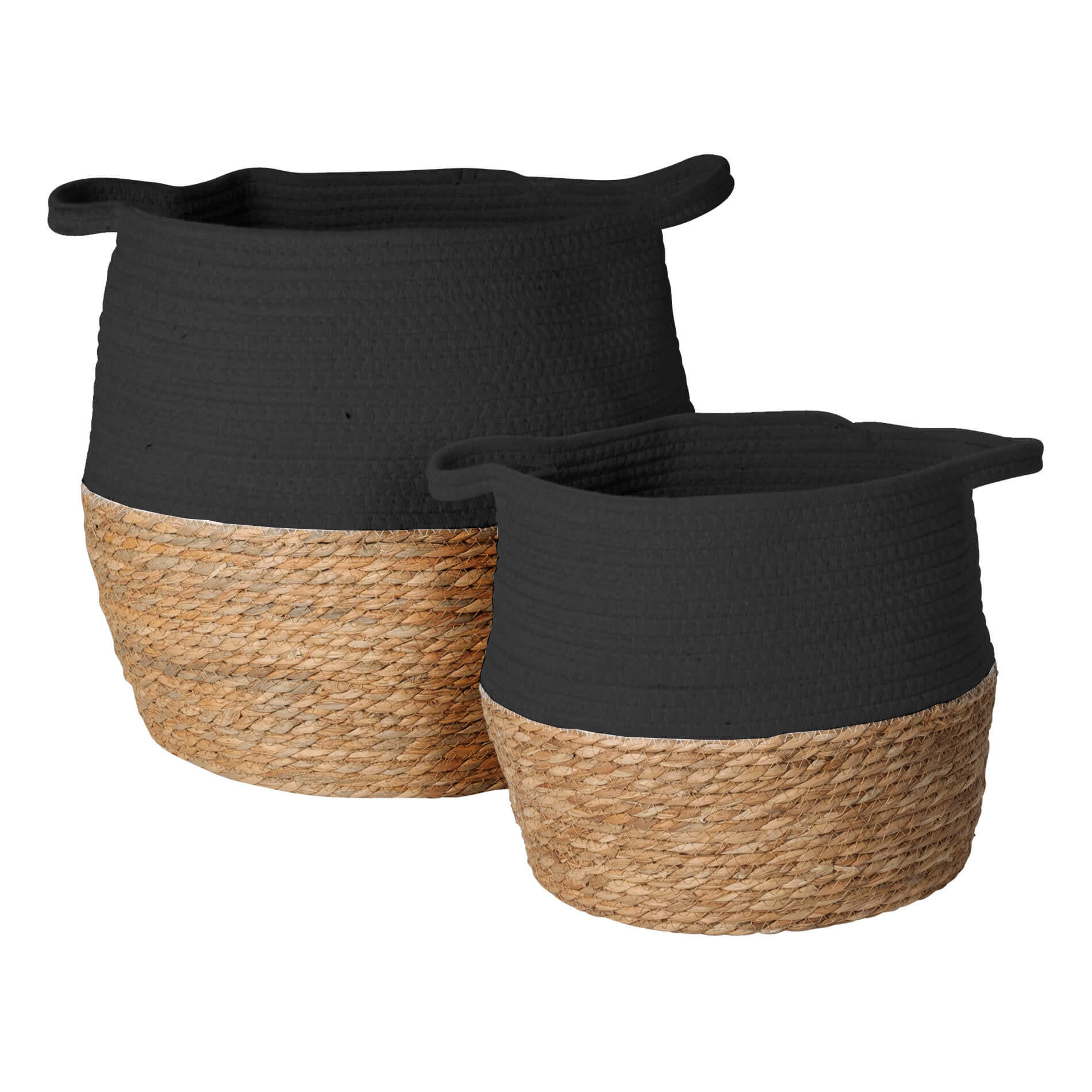 AUFBEWAHRUNGSKÖRBE Schwarz 41/41/35 cm - Schwarz, Naturmaterialen (41/35cm) - Mobili Rebecca