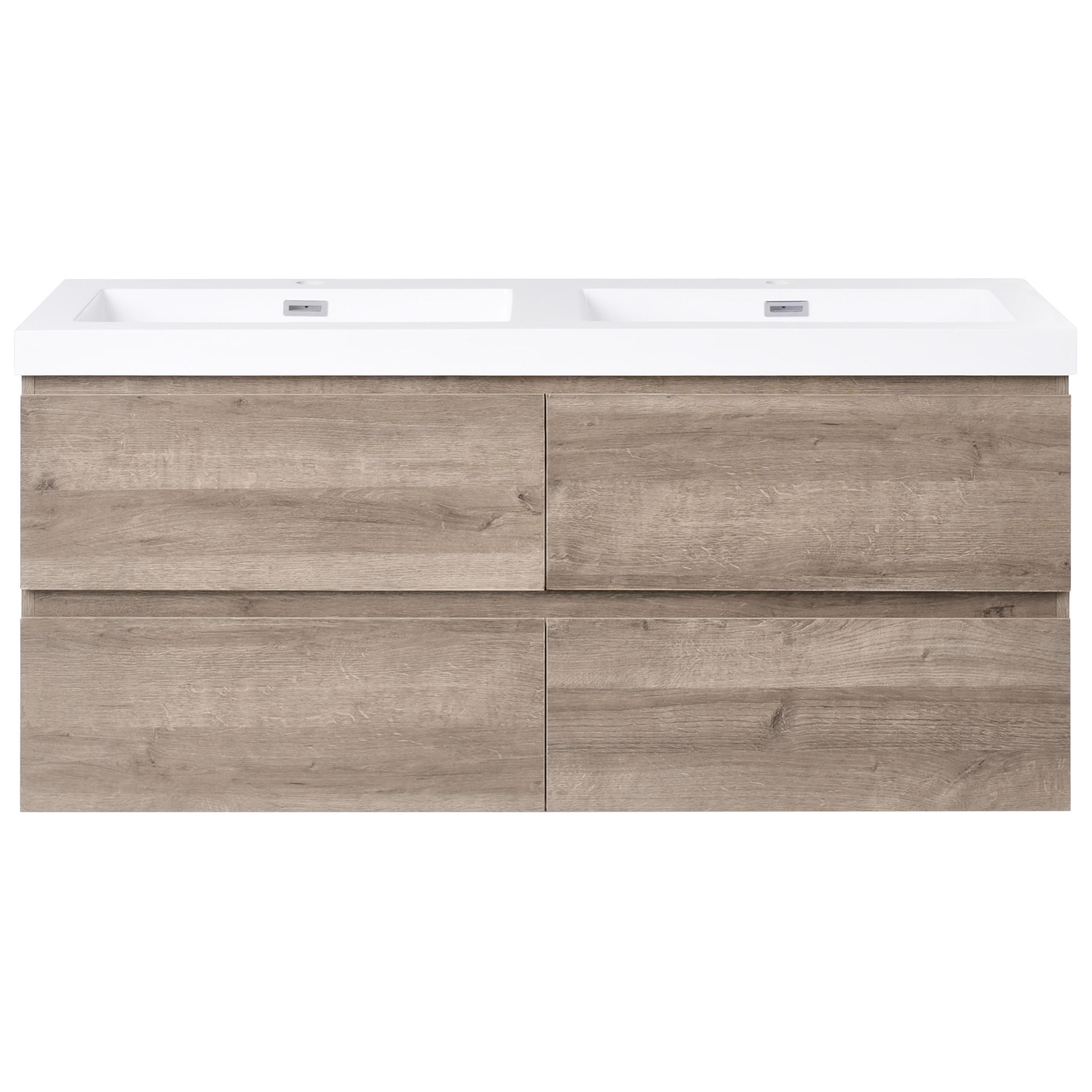 Beliani Waschbeckenunterschrank Taupe 120x52x46 cm