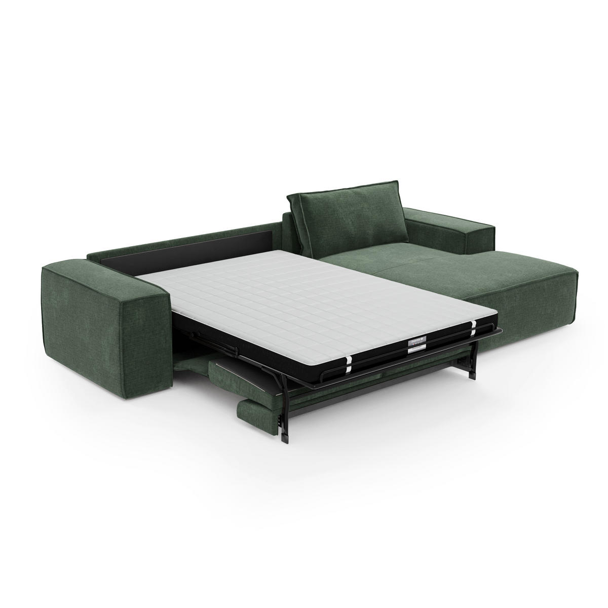 ECKSOFA RECHTS Samt Smaragdgrün 302cm - Smaragdgrün, Textil (302/165cm) - Sia Home