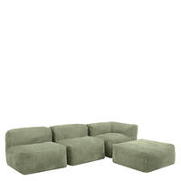 SITZSACK-SOFA 3-tlg. ZEN: Ecksessel, 2 Sessel - Grün, Textil (290/68/100cm) - icon