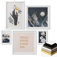 WANDBILDER 5er-Set - 50x50 cm & 20x30 cm & 40x60 cm Weißer Rahmen - Turmbrücken in europäischen Städten - Weiß, Kunststoff (40/60cm) - ArtPrintCave