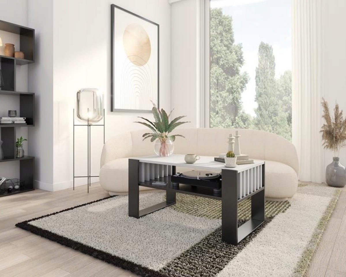 COUCHTISCH IGA Weiß-Schwarz 100/53,6/50 cm - Multicolor, Holzwerkstoff (53.6/100/50cm) - Matkam Möbel