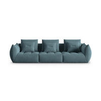 SOFA modular Bloom aus Samt pastellblau 4 Sitzplätze - Pastellblau, Textil (332/95/106cm) - Micadoni