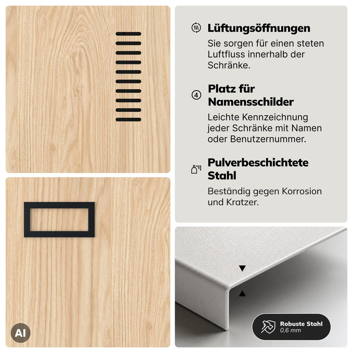 PERSONALSCHRANK KACPER 180x80x50 cm - Anthrazit/Sonoma Eiche, Metall (80/180/50cm) - Jan Nowak