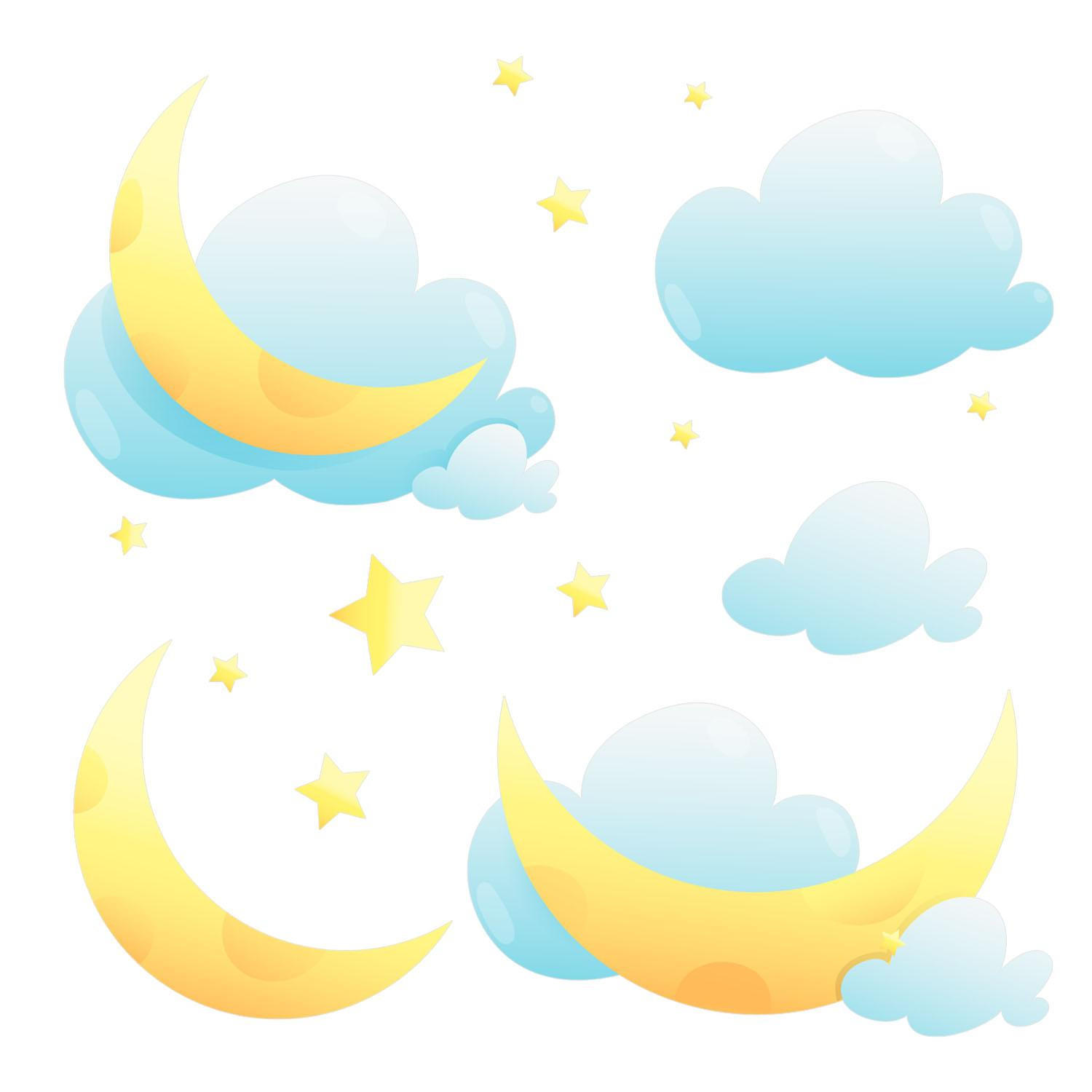 WANDAUFKLEBER 100x160cm - Nachthimmel Monde - Multicolor, Kunststoff (100/160/0.1cm) - Wallfluent