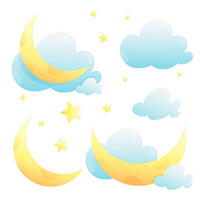 WANDAUFKLEBER 100x160cm - Nachthimmel Monde - Multicolor, Kunststoff (100/160/0.1cm) - Wallfluent