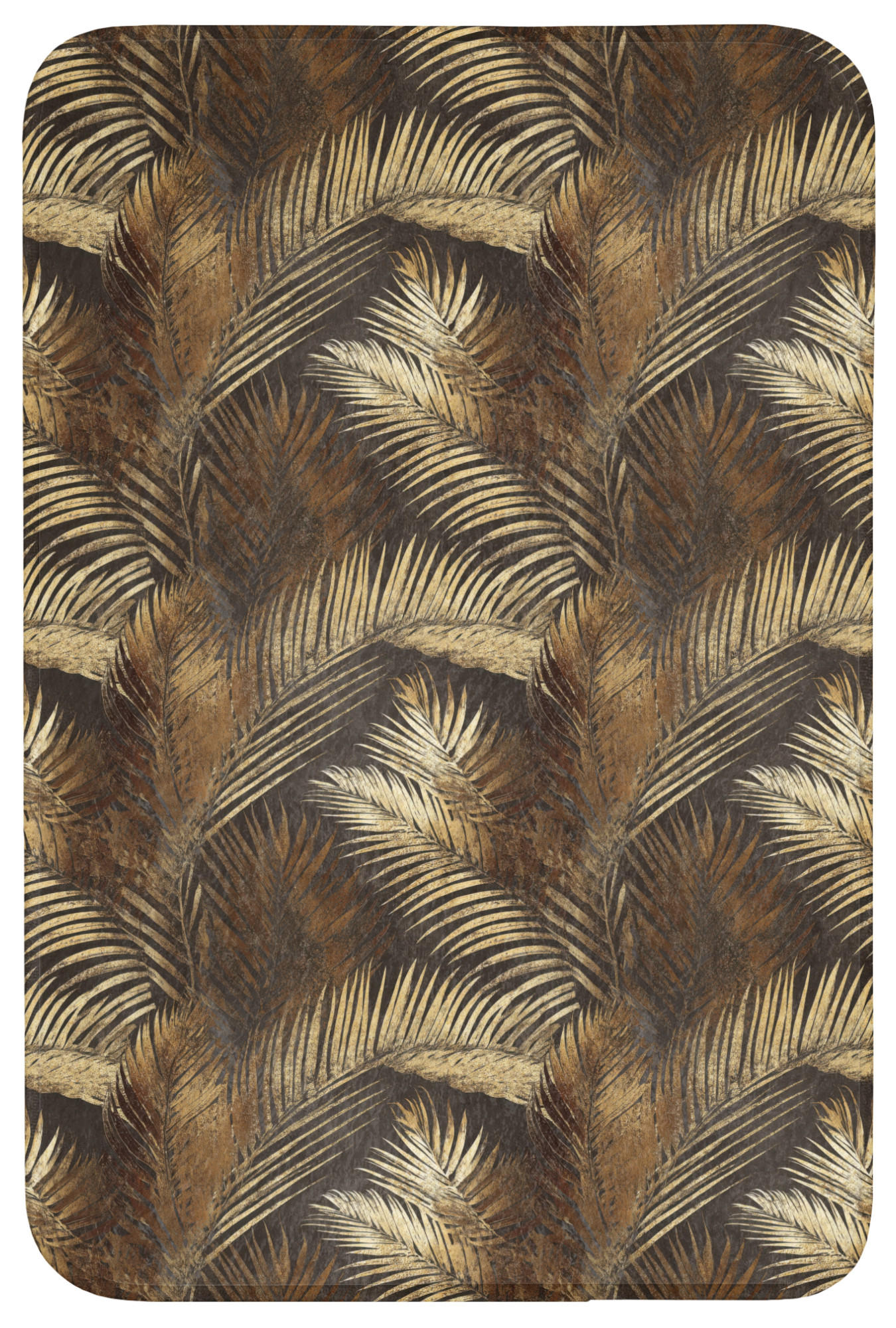 BADEMATTE Tropisch - Blätter - Gold 60x90 cm - Goldfarben, Kunststoff/Textil (60/90cm)