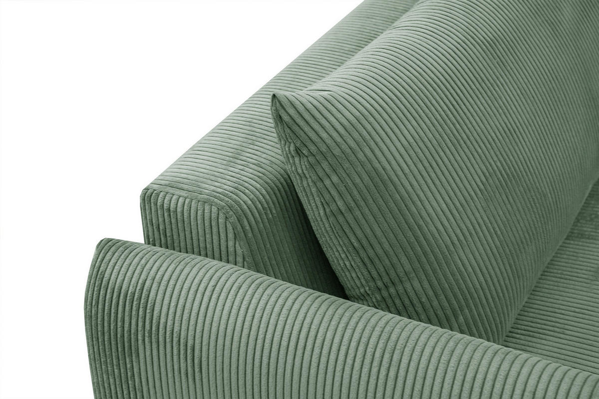 ECKSOFA TAUER 5-Sitzer, mintgrün - Schwarz/Mintgrün, Holzwerkstoff/Kunststoff (174/292cm) - Courtois Laville