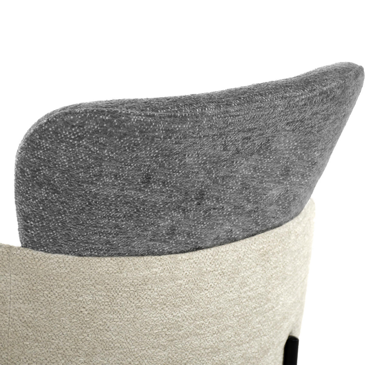 ARMLEHNENSTUHL Osmo mit Metallbeinen, Bouclé-Stoff, Dunkelbeige+Grau - Beige/Schwarz, Textil/Metall (60/85/57cm) - Beautysofa
