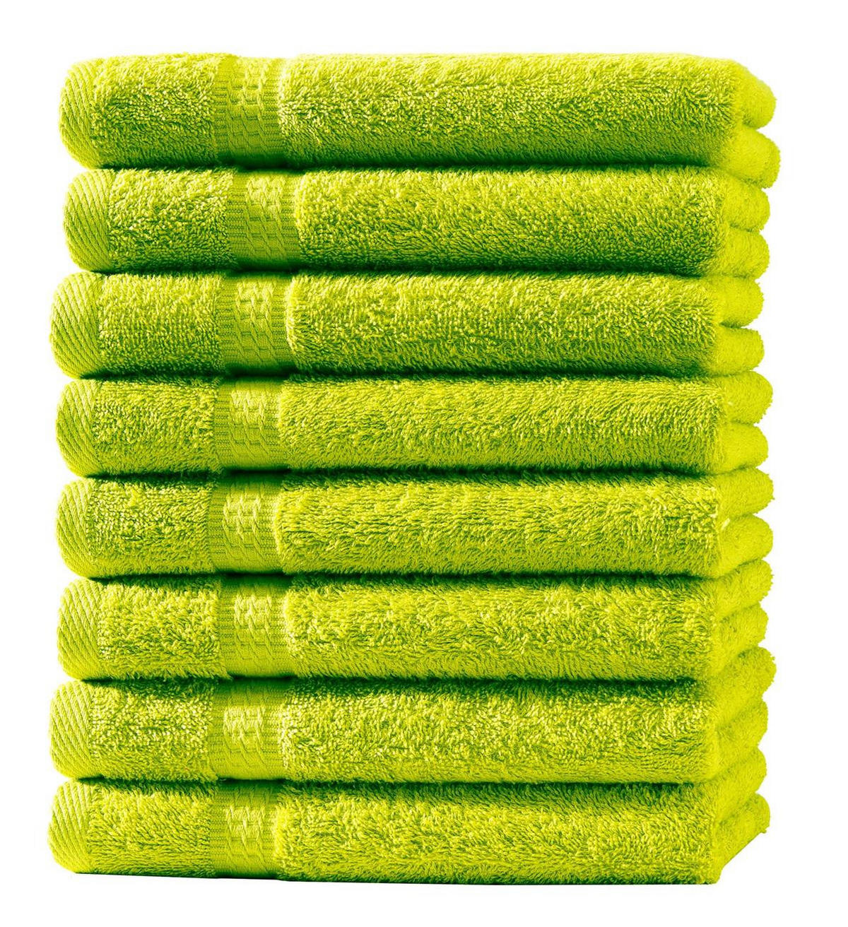 HANDTUCH 50x100 cm Frottier Handtücher im 8er Set aus 100% Baumwolle, Grün 500g/m2 - Grün, Textil (50/100cm) - Carpe Sonno