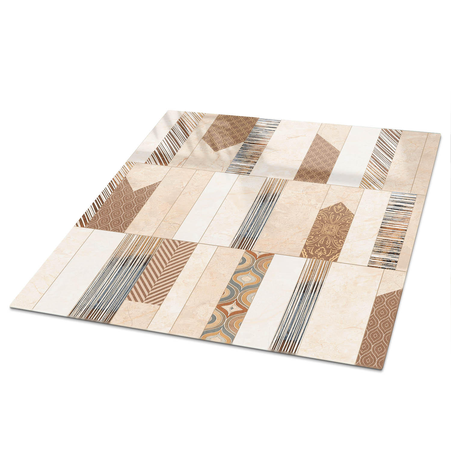 TISCHPLATTE 100x60 cm – Modulares Fragment - Blau, Glas (100/60/0.4cm) - Wallfluent