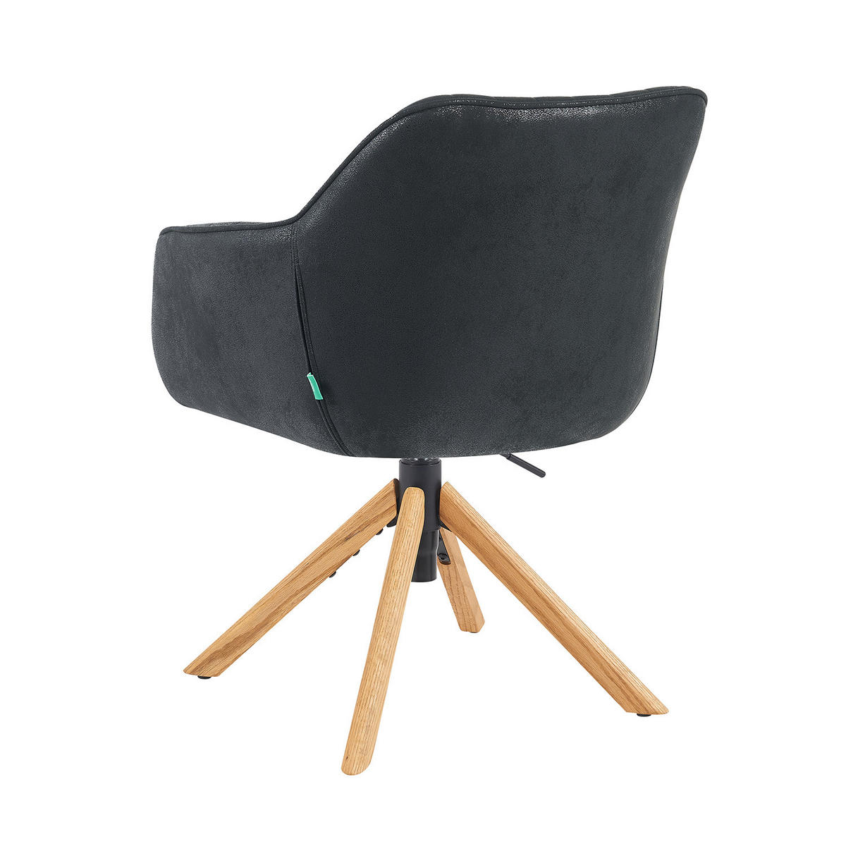 BÜROSTUHL Mika-Olea - Honigeiche/Schwarz, Eichenholz/Holz (60/83/61cm) - DUBI Möbel