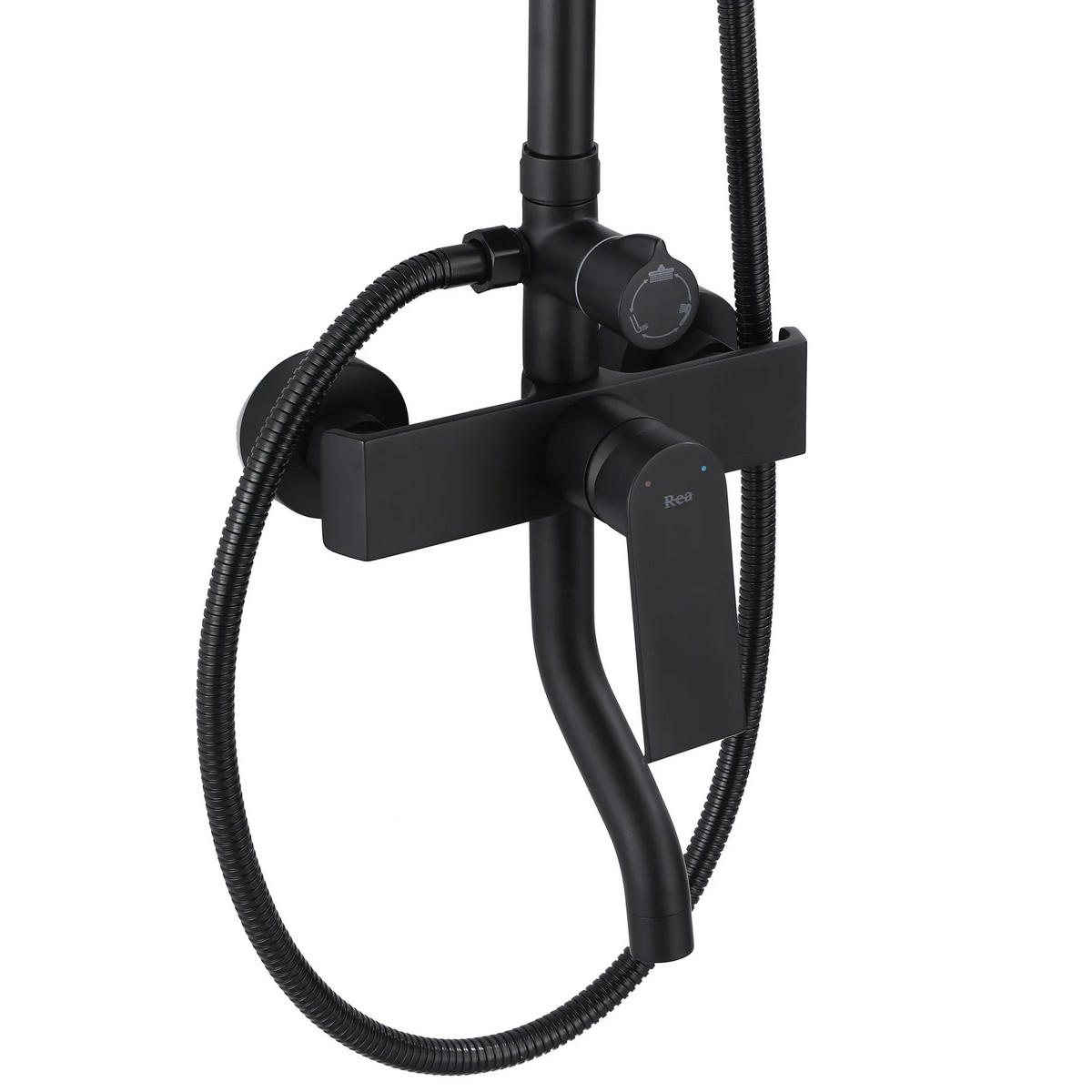 DUSCHSET Rea Hass Black - Schwarz, Metall (26.5/122/40.5cm) - REA