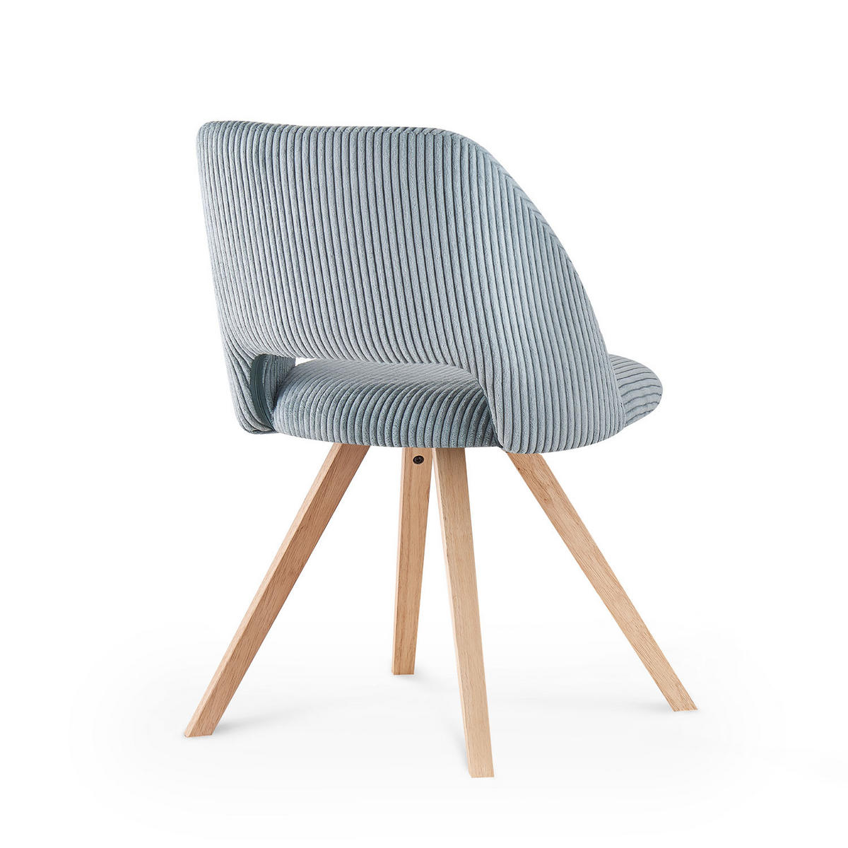 STUHL MARY Blau 2 Stück - Blau, Eichenholz/Textil (53/81/59cm) - B&D Home