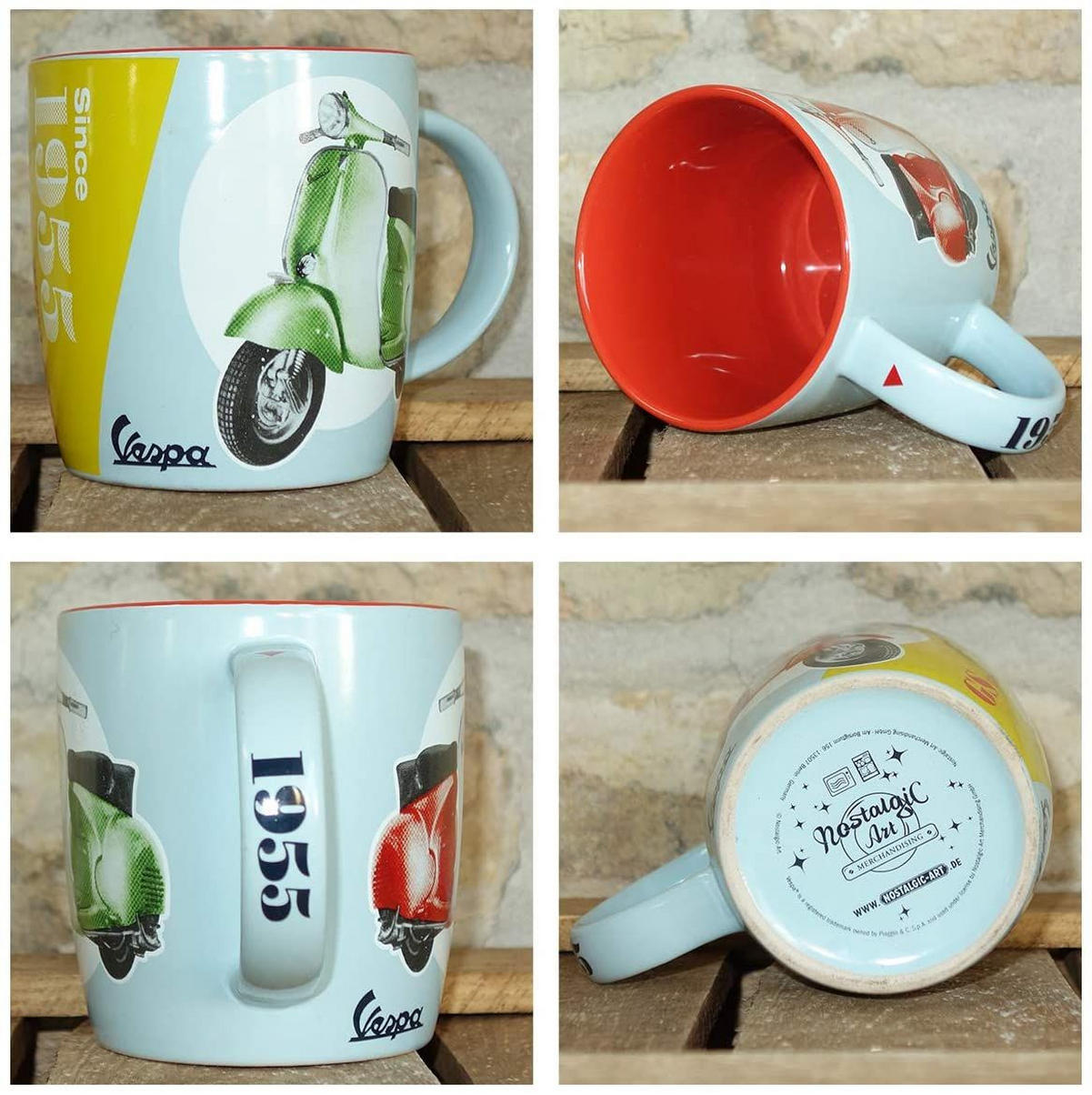 KAFFEETASSE 330 ml Vespa GS 150 Since 1955 - Multicolor, Keramik (0.33L) - Nostalgic-Art