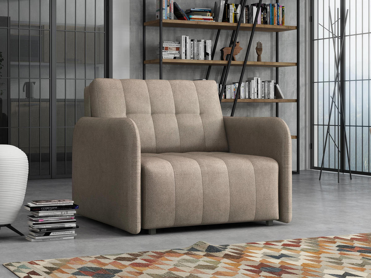 SCHLAFSOFA Viva Grand I - Hellbraun/Schwarz, Holz/Kunststoff (98/85/95cm) - MIRJAN24