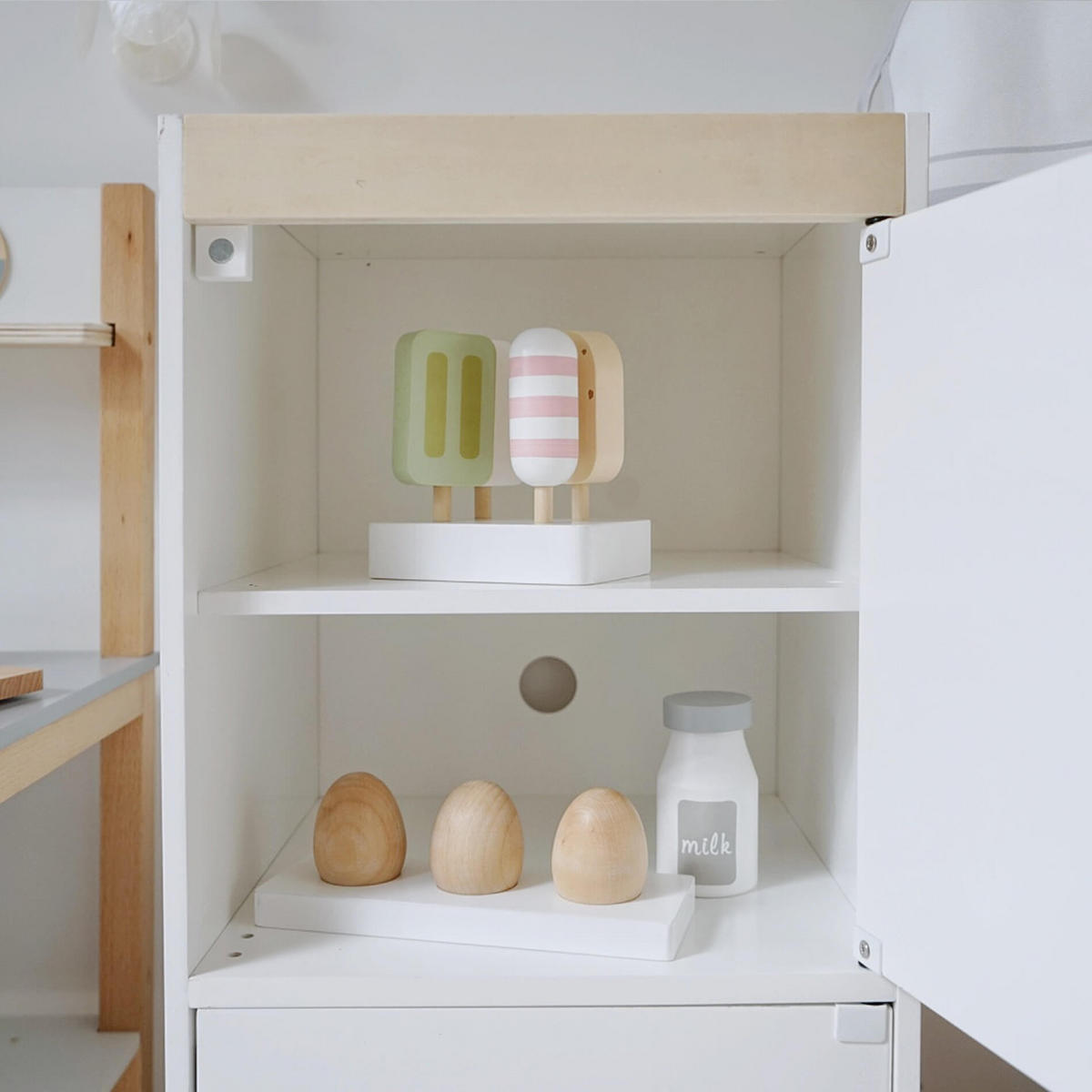 HOLZSPIELZEUG Kühlschrank 30/30/73 cm - Multicolor, Holz (30/30/73cm)