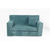 KINDERSOFA aus Kuschel-Cord in Türkis - Türkis, Textil (83/47/43cm) - Fortisline
