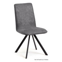 ESSZIMMERSTUHL (8er-Set) Datja 47x92x60 Schwarz/Grau - Schwarz/Grau, Kunststoff (60/92/47cm) - 58aufmkessel