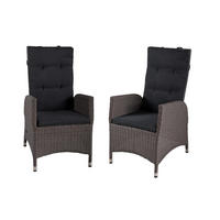 GARTENSTUHL 2er Set Kobe Gartenstühle - Grau, Kunststoff (68/109/60cm) - DELUKE