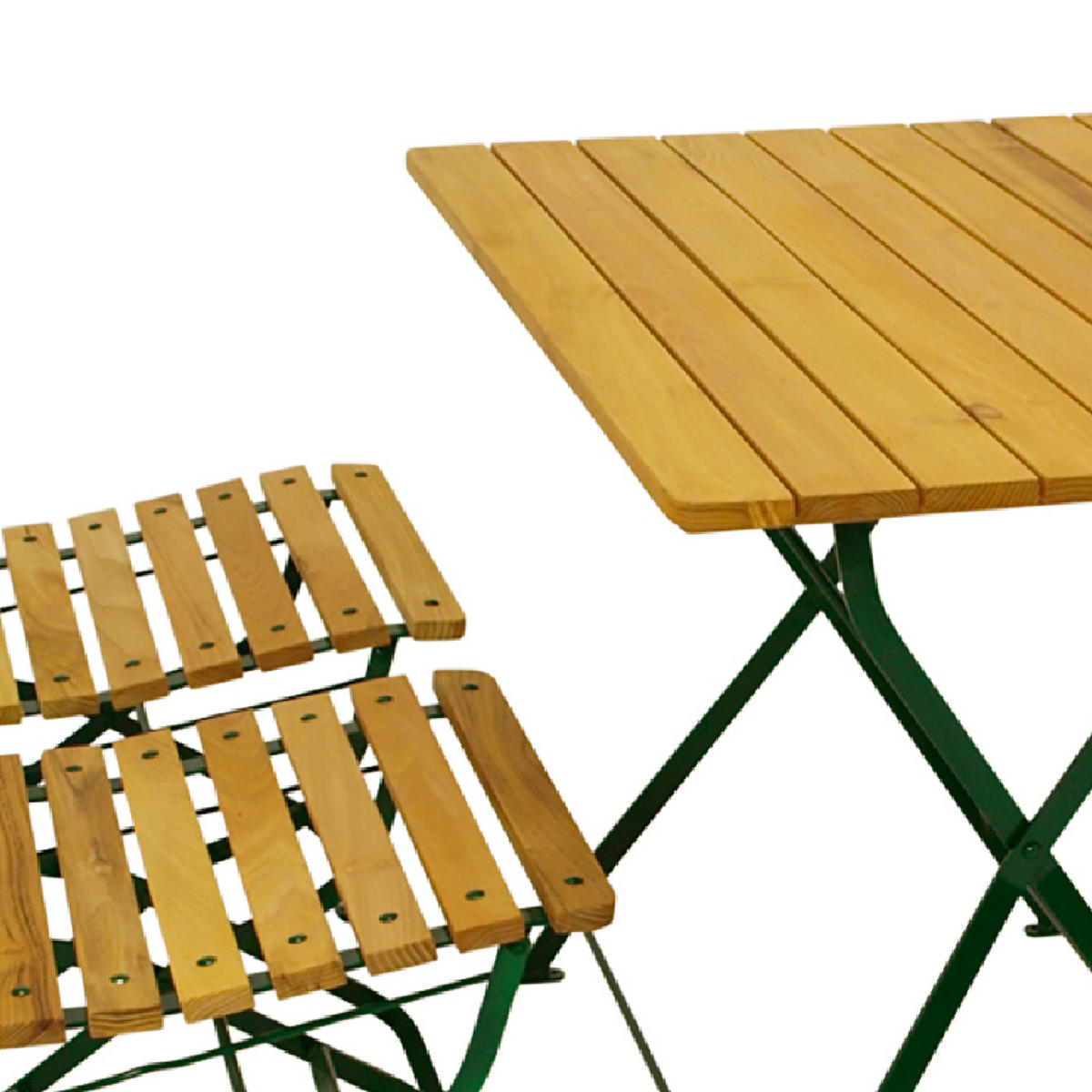 SITZGRUPPE Hobart Light - Garten-Garnitur 5-teilig, Flachstahl Robinienholz - Gestell verzinkt dunkelgrün - Grün, Holz - TPFGarden