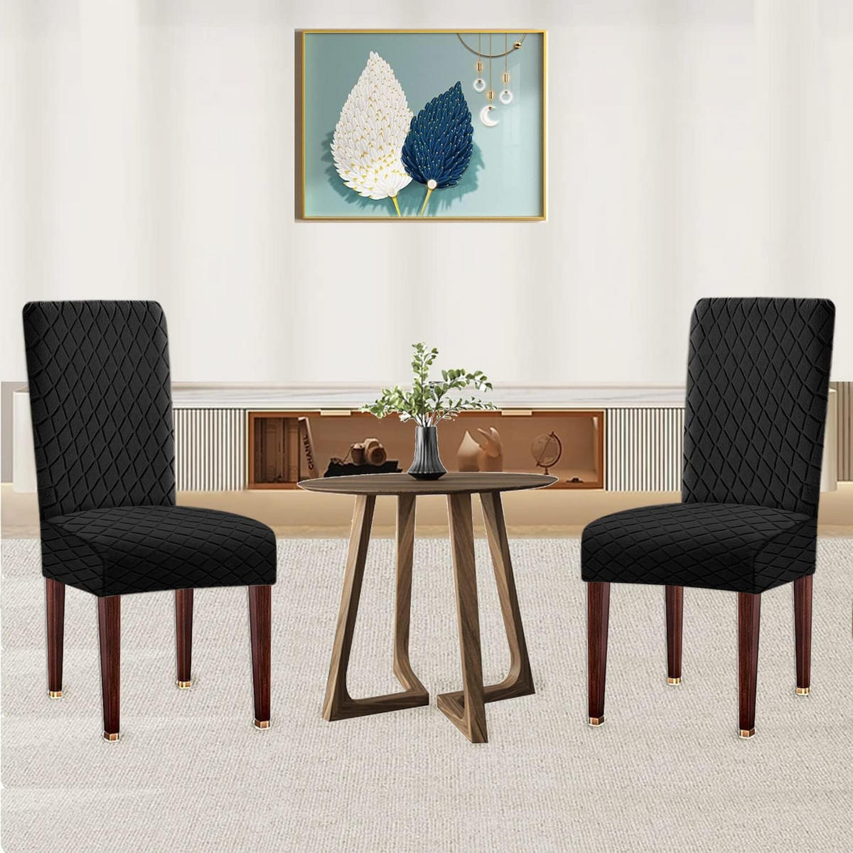 STUHLHUSSE Stretch Stuhlbezug 1 Stück - Schwarz, Textil (18/25cm) - Kaket