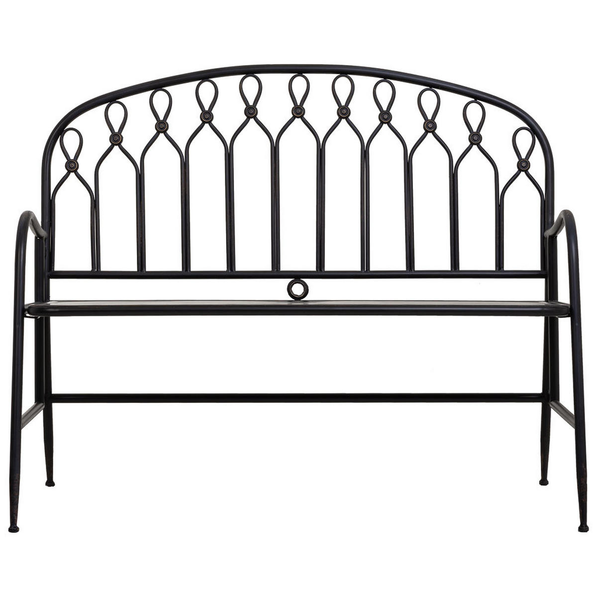 BANK 118x56x98 - Schwarz, Metall (118/98/56cm) - Wanderlust