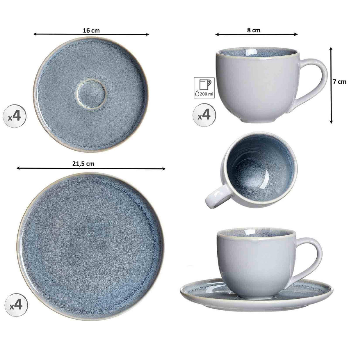 KAFFEESERVICE Skagen grau 12er Set - Grau, Keramik (30/28/34cm) - Ritzenhoff Breker